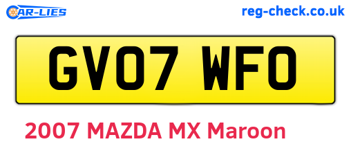 GV07WFO are the vehicle registration plates.
