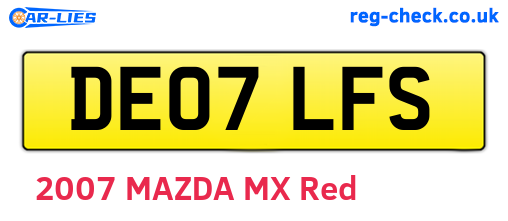 DE07LFS are the vehicle registration plates.