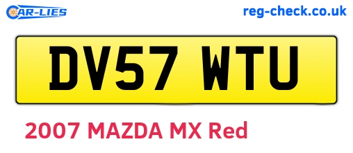 DV57WTU are the vehicle registration plates.