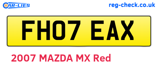 FH07EAX are the vehicle registration plates.