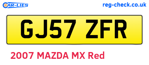 GJ57ZFR are the vehicle registration plates.