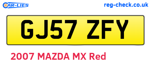 GJ57ZFY are the vehicle registration plates.