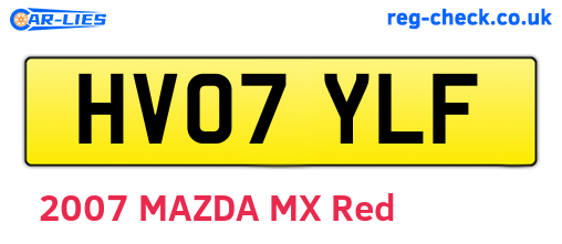 HV07YLF are the vehicle registration plates.