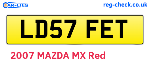 LD57FET are the vehicle registration plates.