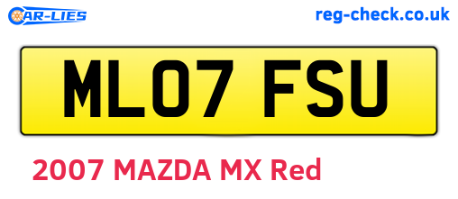 ML07FSU are the vehicle registration plates.