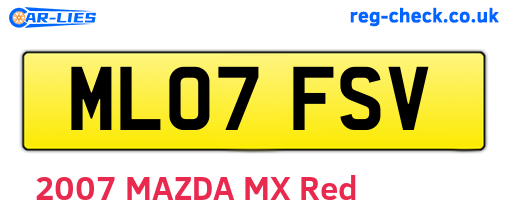 ML07FSV are the vehicle registration plates.