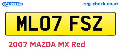 ML07FSZ are the vehicle registration plates.