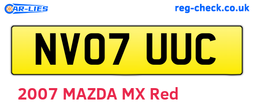NV07UUC are the vehicle registration plates.