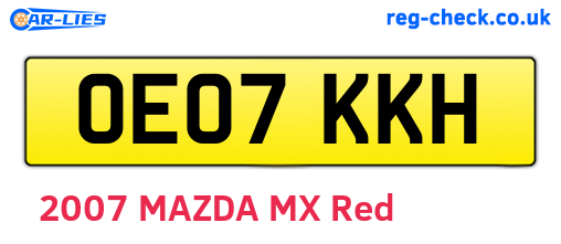 OE07KKH are the vehicle registration plates.