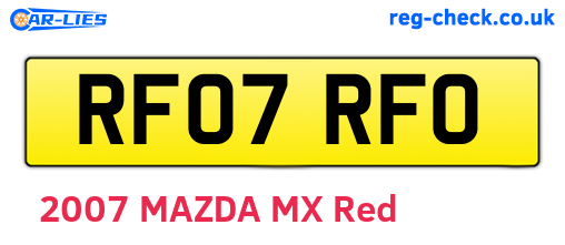 RF07RFO are the vehicle registration plates.