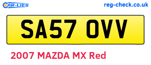 SA57OVV are the vehicle registration plates.