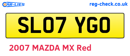 SL07YGO are the vehicle registration plates.