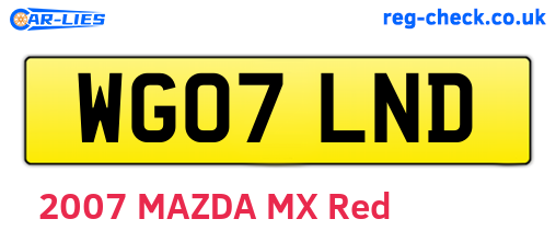 WG07LND are the vehicle registration plates.