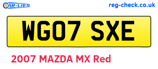 WG07SXE are the vehicle registration plates.