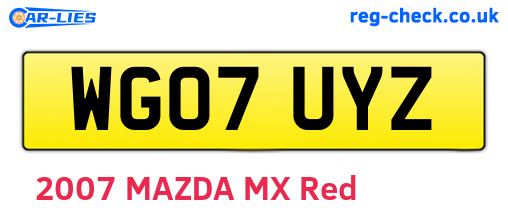 WG07UYZ are the vehicle registration plates.