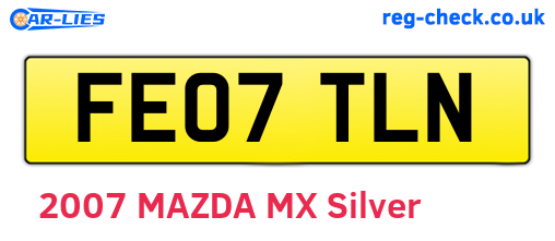 FE07TLN are the vehicle registration plates.