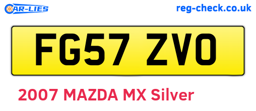 FG57ZVO are the vehicle registration plates.