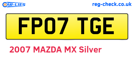 FP07TGE are the vehicle registration plates.