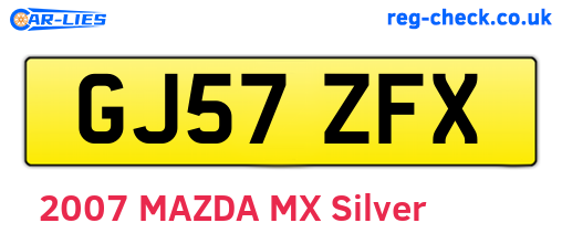 GJ57ZFX are the vehicle registration plates.