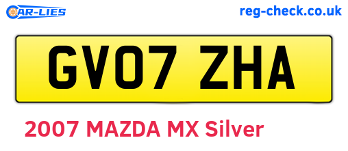 GV07ZHA are the vehicle registration plates.