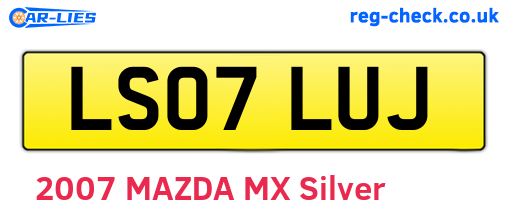 LS07LUJ are the vehicle registration plates.