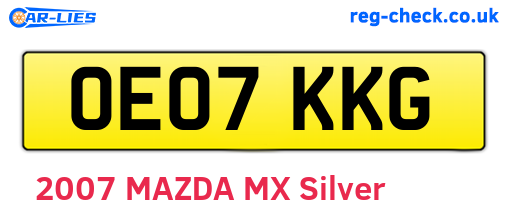 OE07KKG are the vehicle registration plates.
