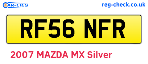 RF56NFR are the vehicle registration plates.
