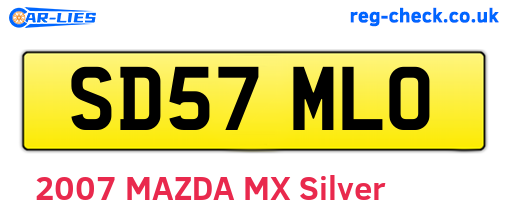 SD57MLO are the vehicle registration plates.