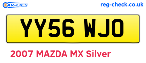 YY56WJO are the vehicle registration plates.
