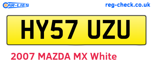 HY57UZU are the vehicle registration plates.