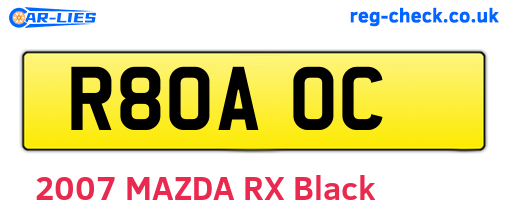 R80AOC are the vehicle registration plates.