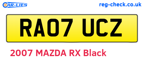 RA07UCZ are the vehicle registration plates.
