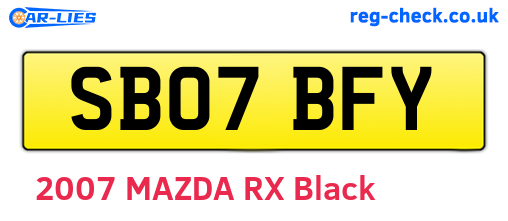 SB07BFY are the vehicle registration plates.