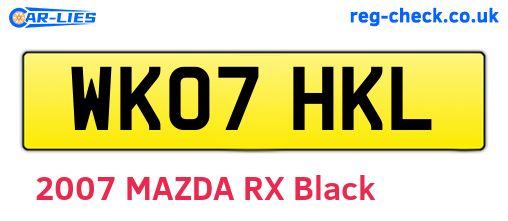 WK07HKL are the vehicle registration plates.