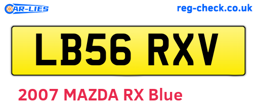 LB56RXV are the vehicle registration plates.