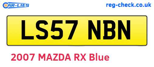 LS57NBN are the vehicle registration plates.
