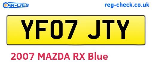 YF07JTY are the vehicle registration plates.