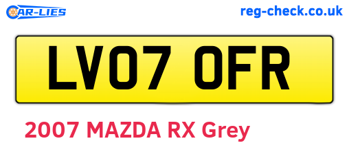 LV07OFR are the vehicle registration plates.
