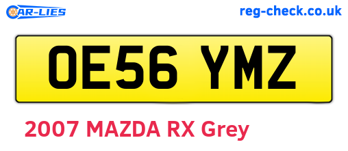 OE56YMZ are the vehicle registration plates.
