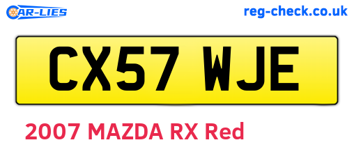 CX57WJE are the vehicle registration plates.