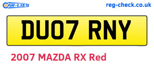 DU07RNY are the vehicle registration plates.