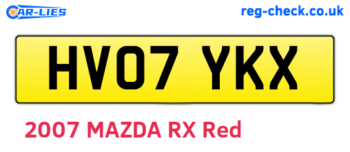 HV07YKX are the vehicle registration plates.