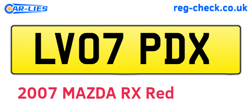 LV07PDX are the vehicle registration plates.