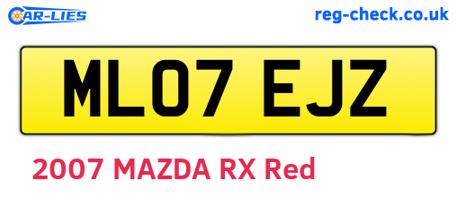 ML07EJZ are the vehicle registration plates.