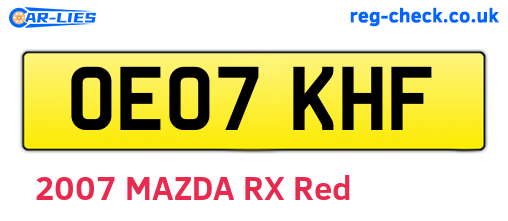 OE07KHF are the vehicle registration plates.