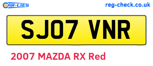 SJ07VNR are the vehicle registration plates.