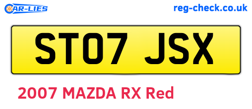 ST07JSX are the vehicle registration plates.