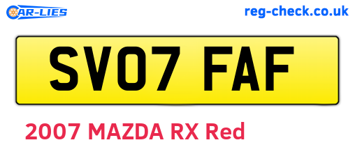 SV07FAF are the vehicle registration plates.