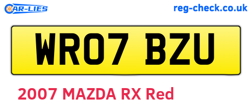 WR07BZU are the vehicle registration plates.