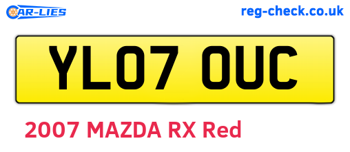 YL07OUC are the vehicle registration plates.